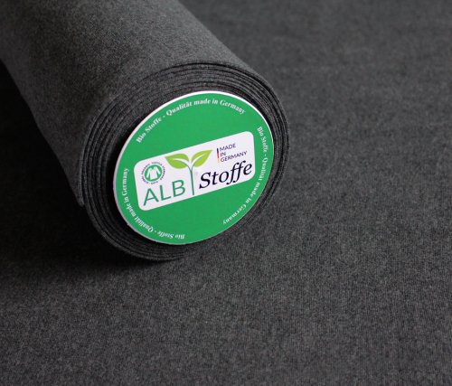 RESTSTÜCK 0,50m !!! - Bio Bündchen - Schlauch - carbon-melange - A32 - Albstoffe